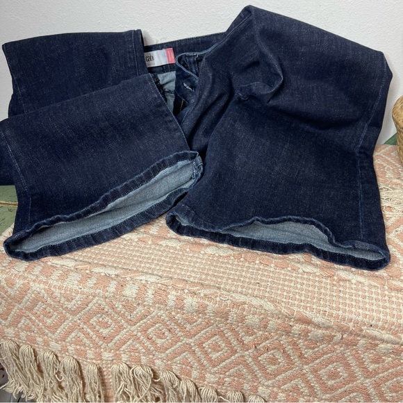 CAbi Deep Sea Dark Wash Trouser Jean Wide Flare Size 6 Retro - Picture 16 of 16